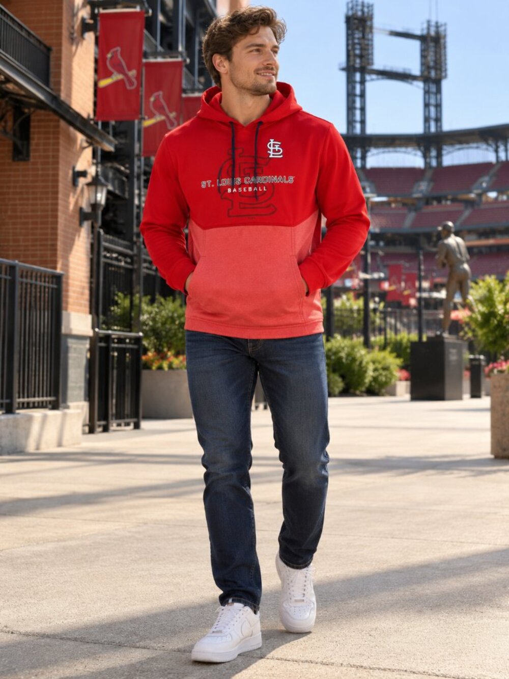 Fanatics St Louis Cardinals Red MLB Baseball Hoodie Men's Small